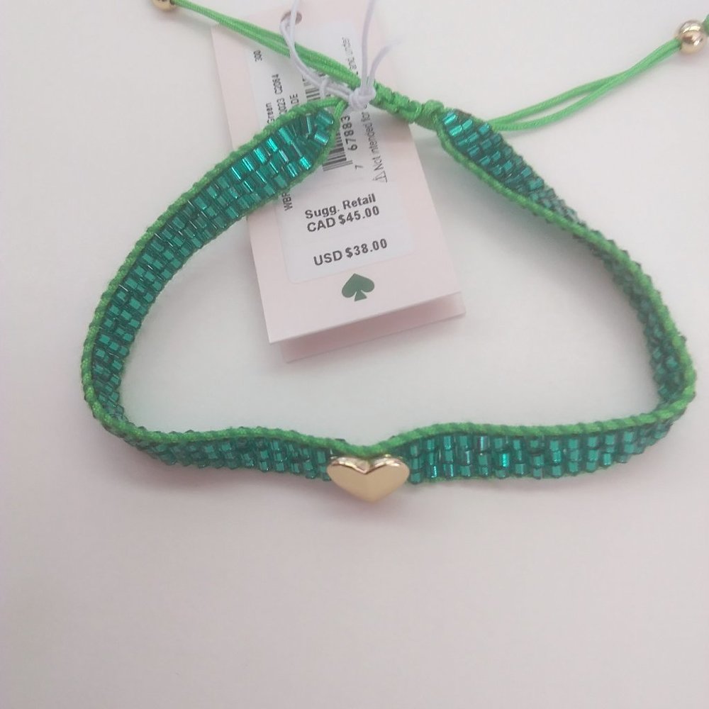 Kate Spade New Emerald Green with Gold Heart Brace
